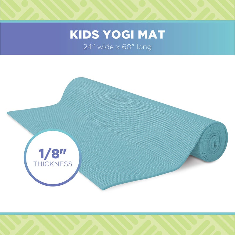 Bean Products 60â€x24â€ Non Slip Yoga Mat for Exercise - 3mm Thick Comfortable Workout Floor Mat for Kids - Eco Friendly Foldable Yoga Mat for Yoga, Pilates, Gym and Stretching, Blue Panda - Image 3